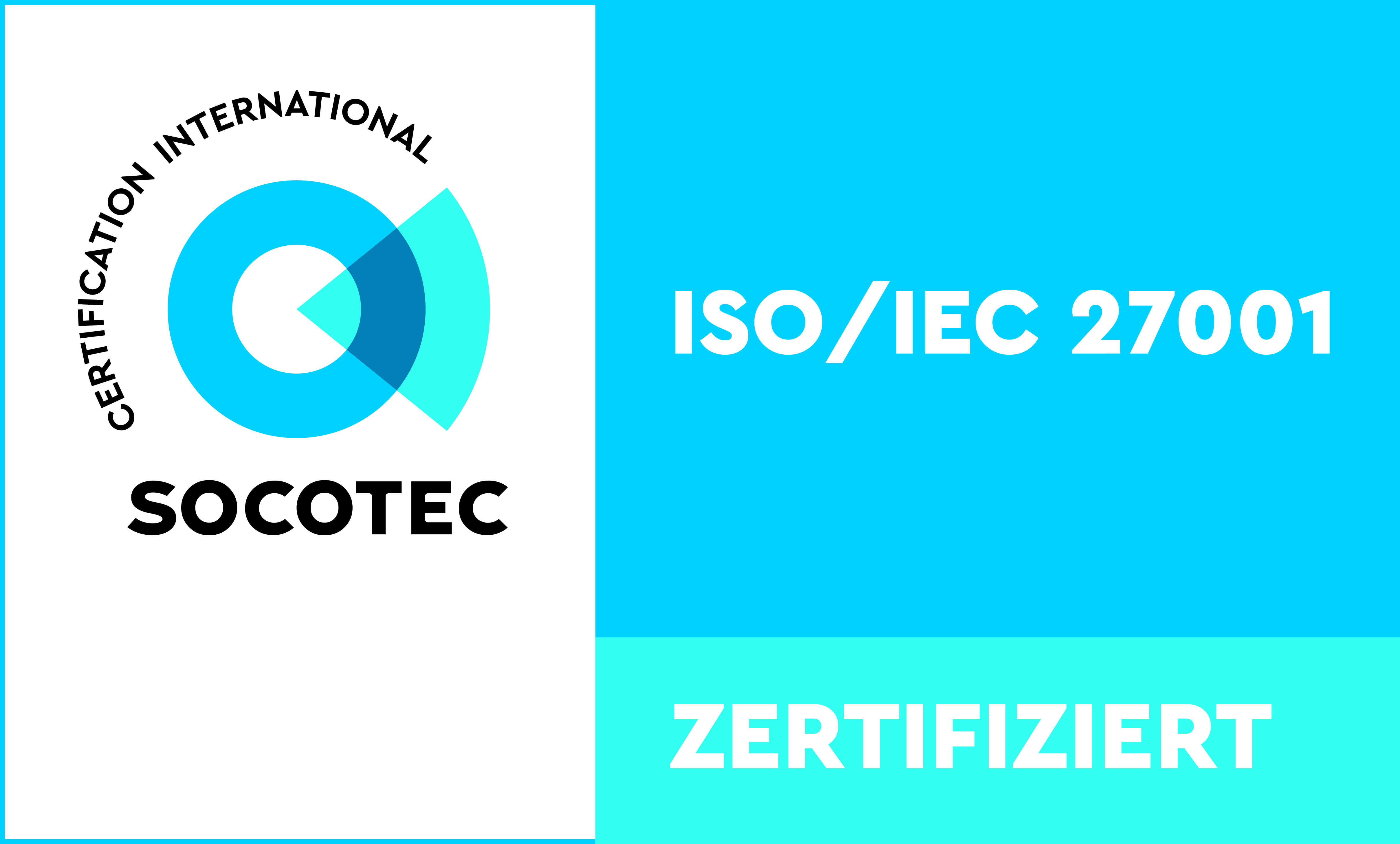 ISO/IEC 27001:2022 zertifiziert