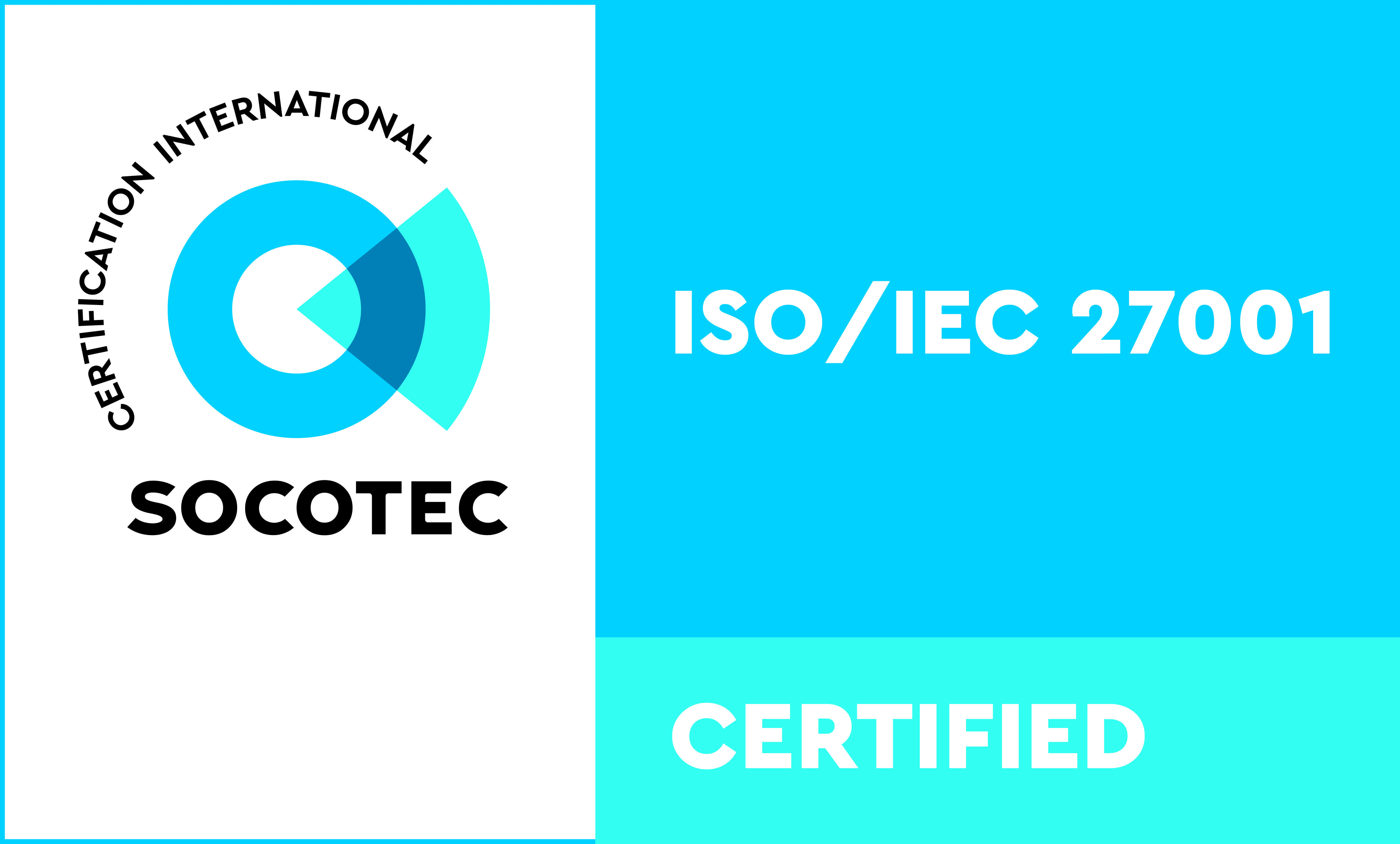 ISO/IEC 27001:2022 certified